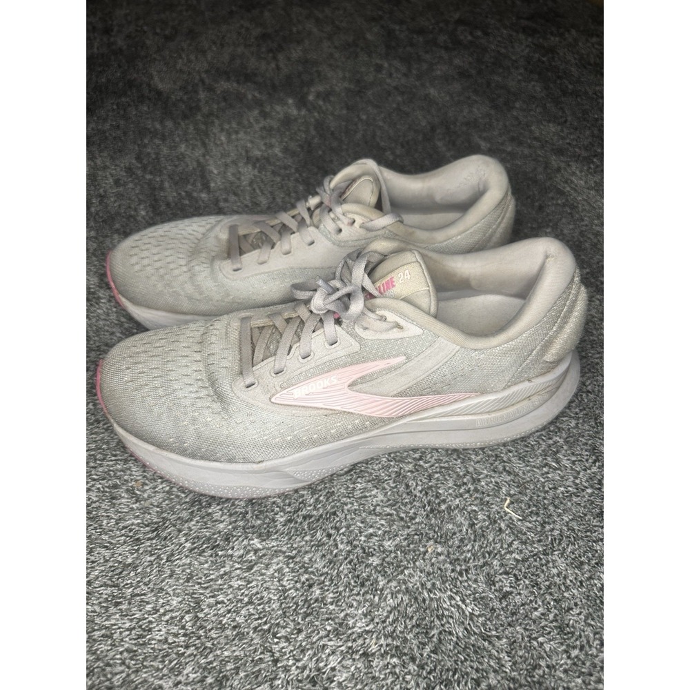 Brooks Adrenaline GTS 24 Womens 9.5 Gray Pink Running Shoes Sneakers 120426
